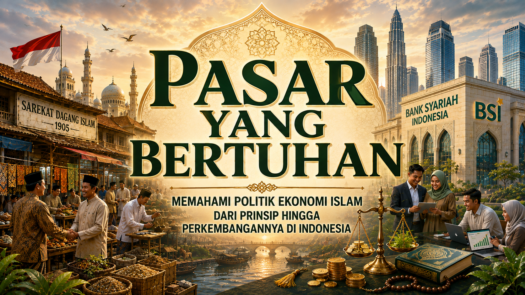 Pasar yang Bertuhan: Memahami Politik Ekonomi Islam dari Prinsip hingga Perkembangannya di Indonesia